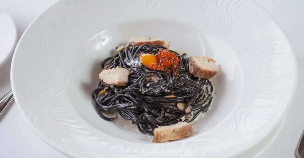 Flavorful Squid Ink Pasta & Salmon