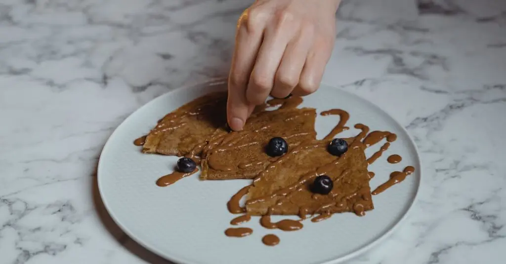 Savory Mushroom Risotto with Sweet Blueberry Sauce