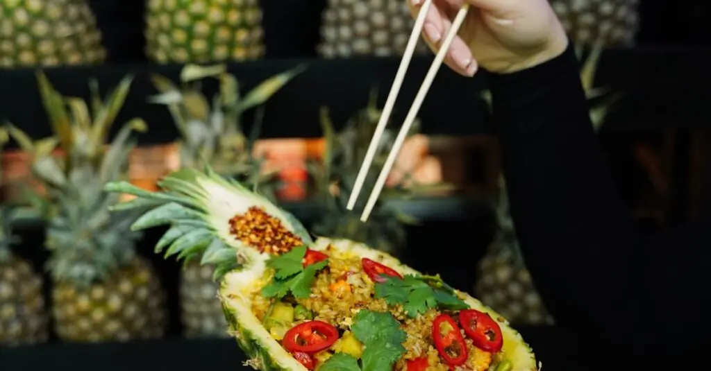 Exotic Flavor Fusion: Tropical Coconut Rice meets Spicy Grilled Pineapple