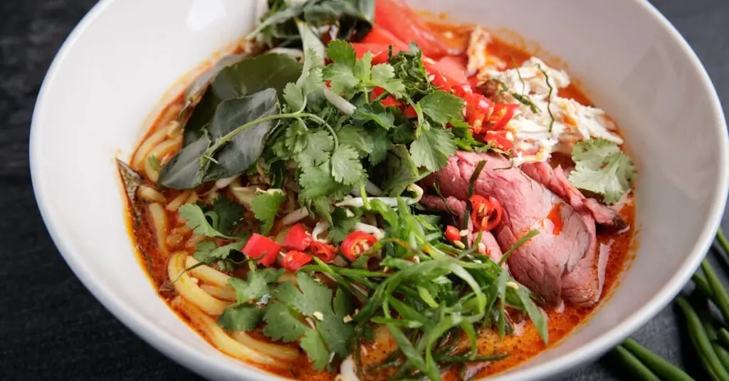 Flavorful Spicy Coconut Curry Noodle Soup